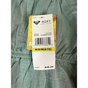 BNWT Roxy Size 8/10 M Girls Elastic Wrist Bust Neck Mineral Blue Color MSRP 48